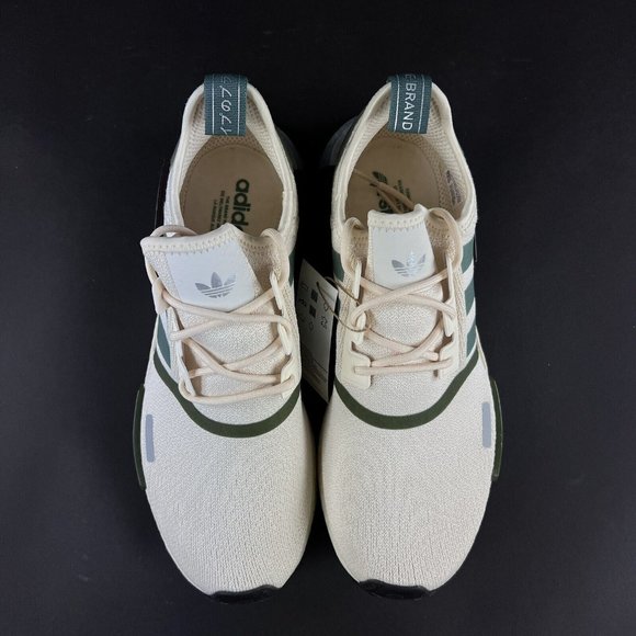 Adidas Women's NMD_R1 Wonder White Olive Green Shoes GX6490 Sizes 7 - 10 - Picture 7 of 9